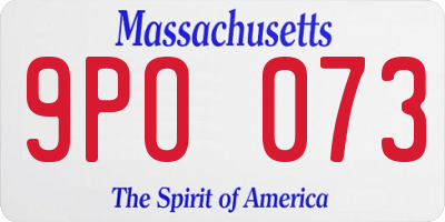 MA license plate 9PO073