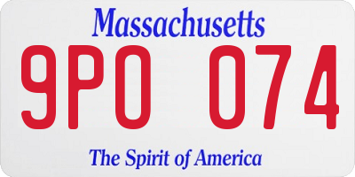 MA license plate 9PO074