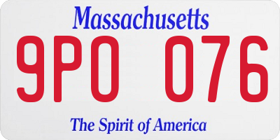 MA license plate 9PO076