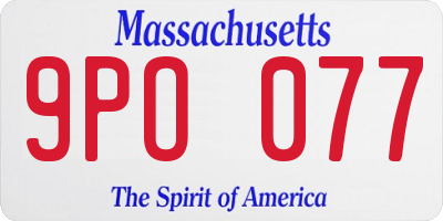 MA license plate 9PO077