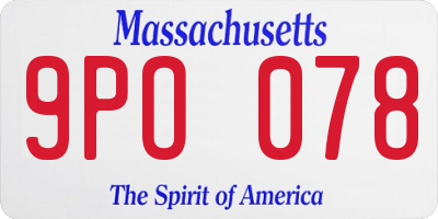 MA license plate 9PO078