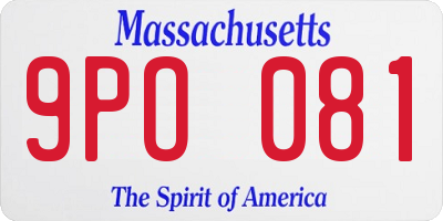 MA license plate 9PO081