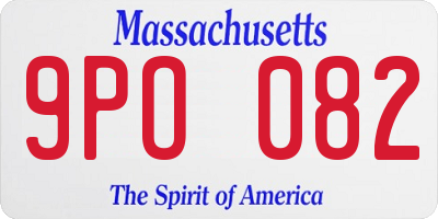 MA license plate 9PO082