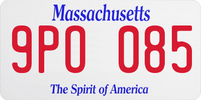 MA license plate 9PO085