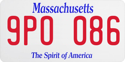 MA license plate 9PO086