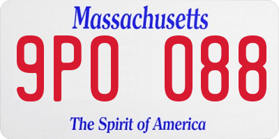 MA license plate 9PO088
