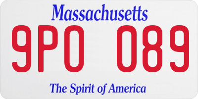 MA license plate 9PO089