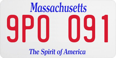MA license plate 9PO091