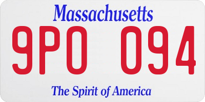 MA license plate 9PO094
