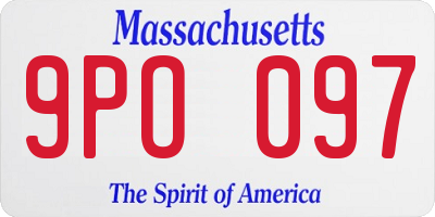 MA license plate 9PO097