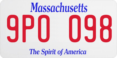 MA license plate 9PO098