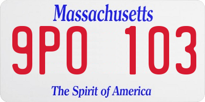 MA license plate 9PO103