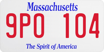 MA license plate 9PO104