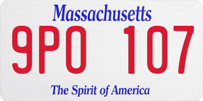 MA license plate 9PO107