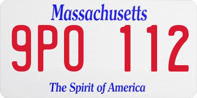 MA license plate 9PO112
