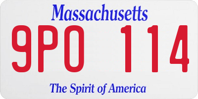 MA license plate 9PO114