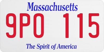 MA license plate 9PO115