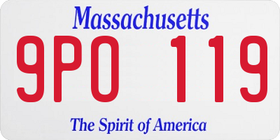 MA license plate 9PO119