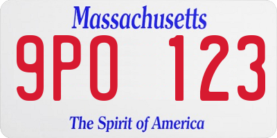 MA license plate 9PO123