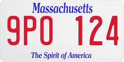 MA license plate 9PO124
