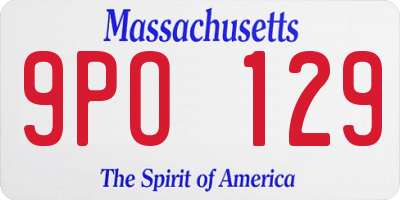 MA license plate 9PO129