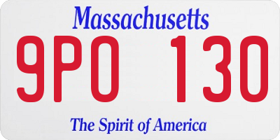 MA license plate 9PO130