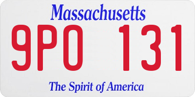 MA license plate 9PO131