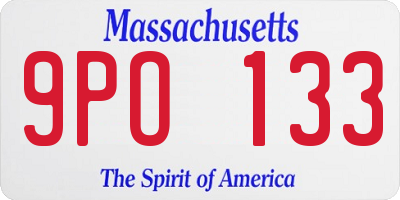 MA license plate 9PO133