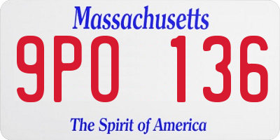 MA license plate 9PO136