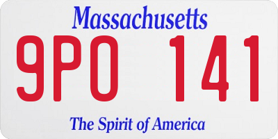 MA license plate 9PO141