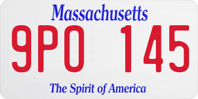 MA license plate 9PO145