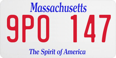 MA license plate 9PO147