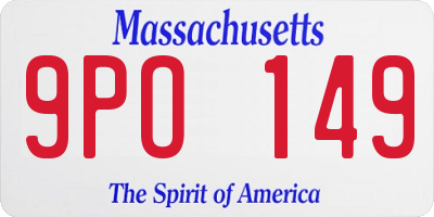 MA license plate 9PO149