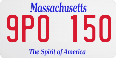 MA license plate 9PO150
