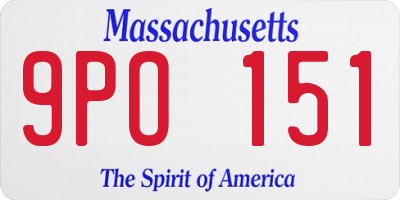 MA license plate 9PO151