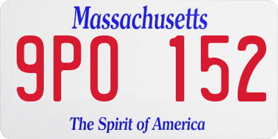 MA license plate 9PO152