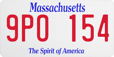 MA license plate 9PO154