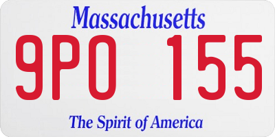 MA license plate 9PO155