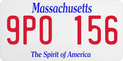MA license plate 9PO156