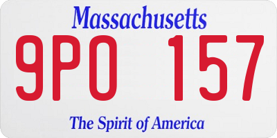 MA license plate 9PO157
