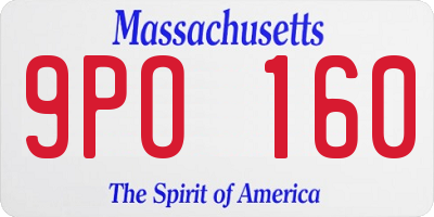 MA license plate 9PO160