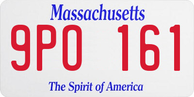 MA license plate 9PO161