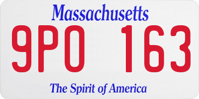 MA license plate 9PO163