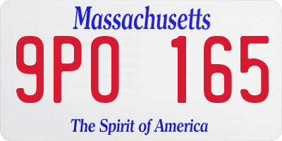 MA license plate 9PO165