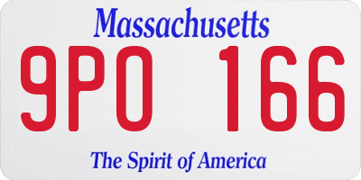 MA license plate 9PO166