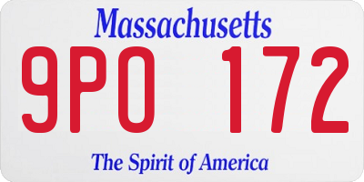 MA license plate 9PO172