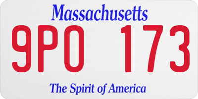 MA license plate 9PO173
