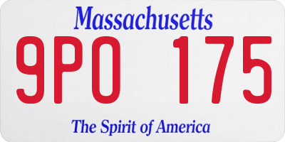 MA license plate 9PO175