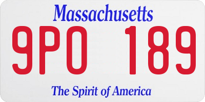 MA license plate 9PO189
