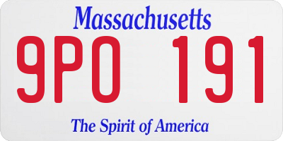 MA license plate 9PO191